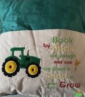 Sweetpea's Handmade Reading Cushion Collection - Green Tractor Book by Book