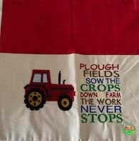 Sweetpea's Handmade Reading Cushion Collection - Red Tractor Plough Fields