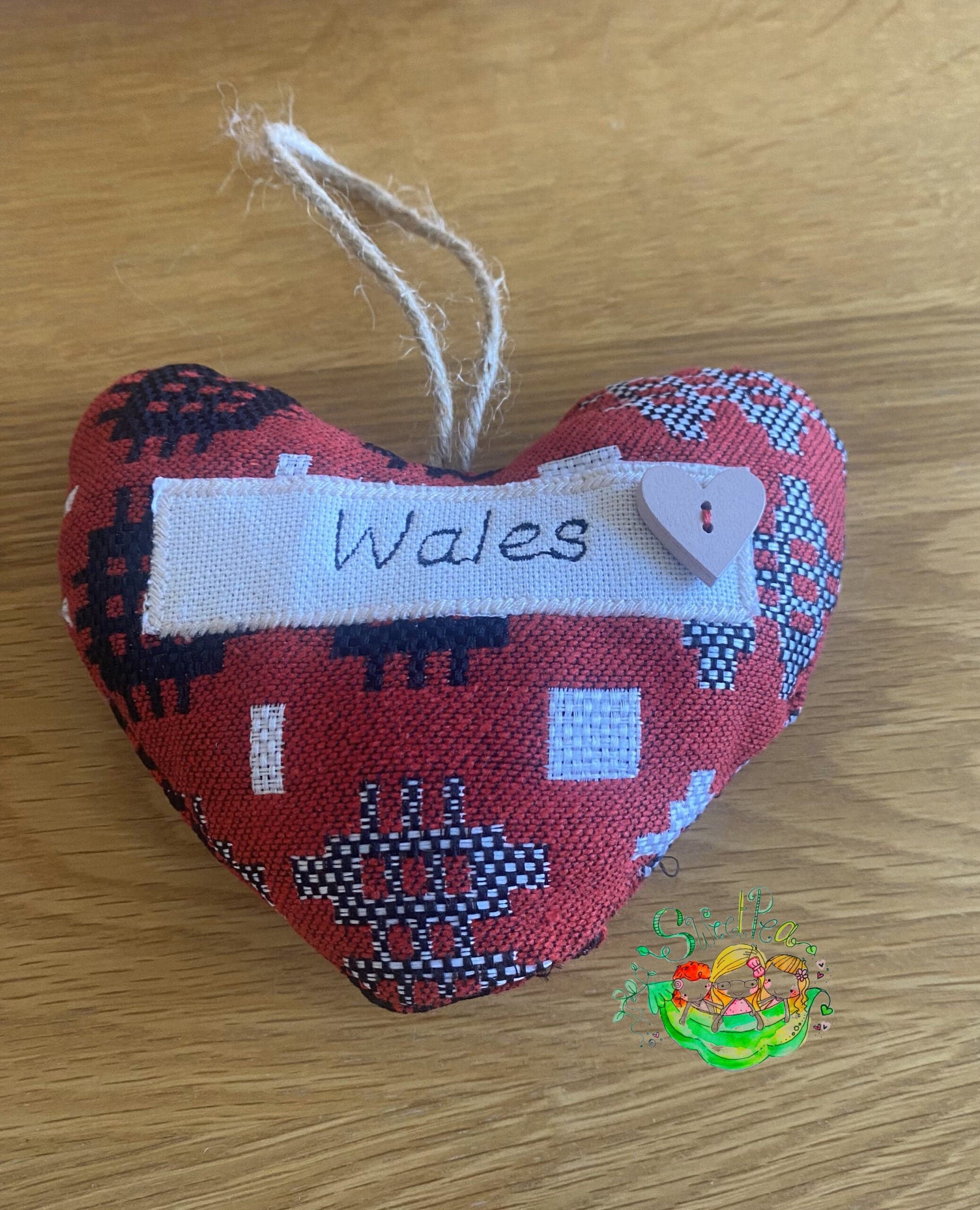 Sweetpea's Handmade Hanging Heart Decoration Collection - Wales