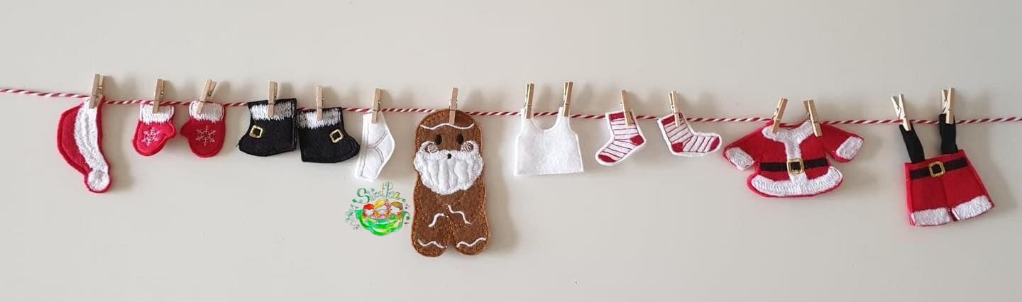 Sweetpea's Handmade Banner Collection - Washing Line Santa