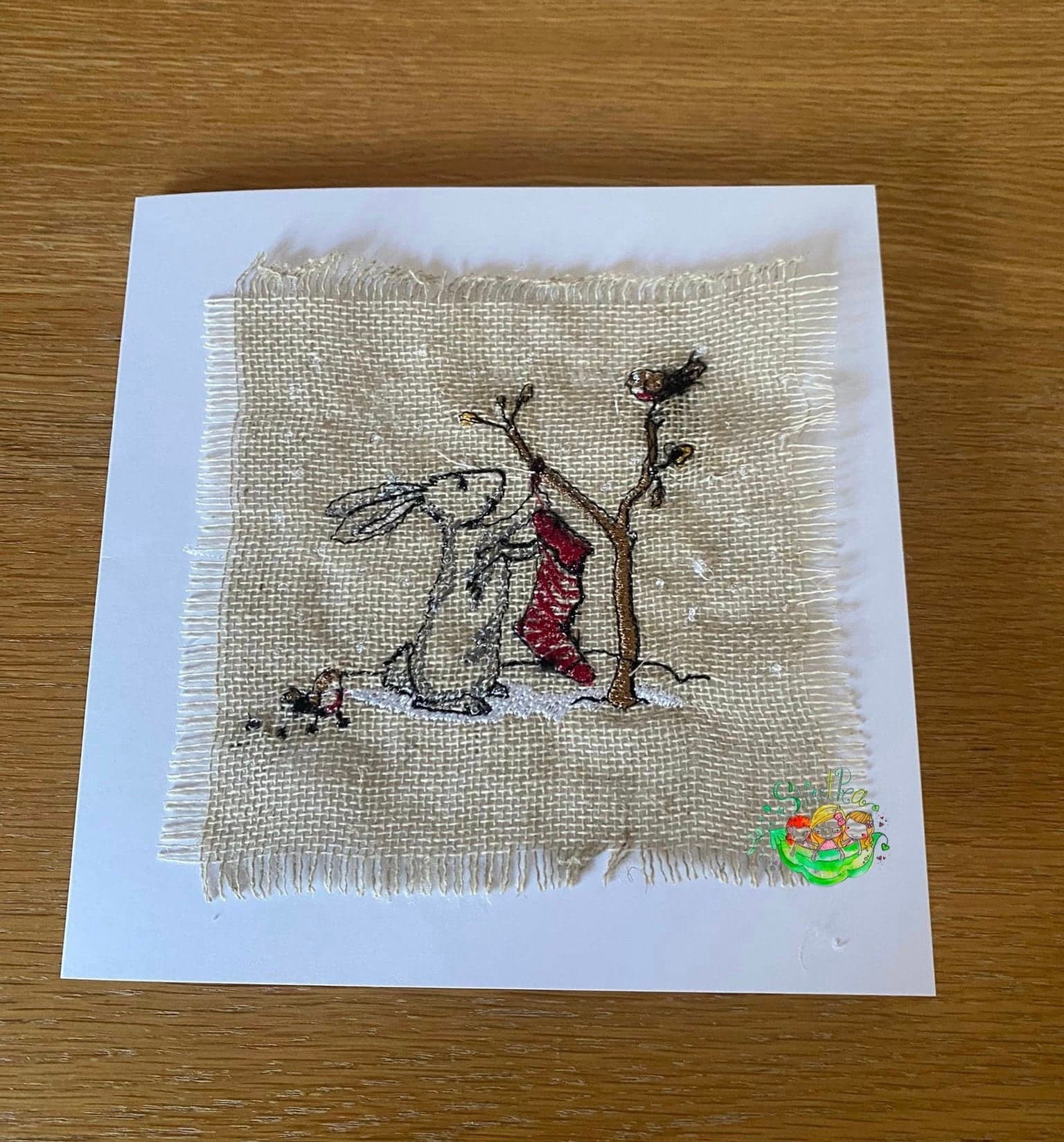 Sweetpea's Handmade Card Collection - Christmas Winter Rabbit and Stocking