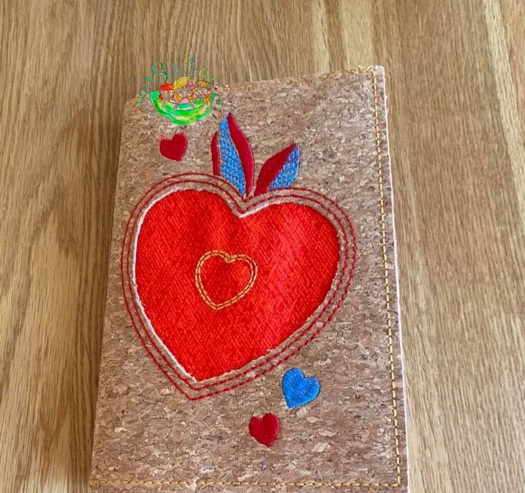 Sweetpea’s Handmade Reverse-Appliqué Notebook Collection - Big Heart Apple and Little Loves