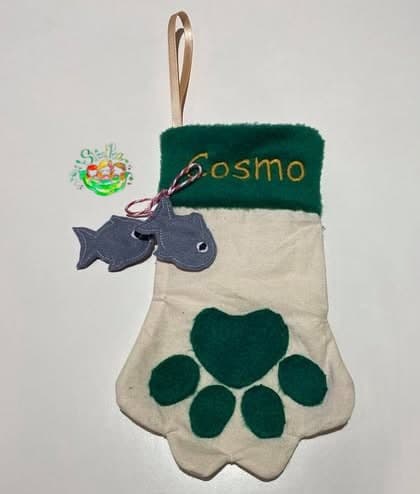 Sweetpea's Handmade Paw Christmas Stocking Collection - Cat