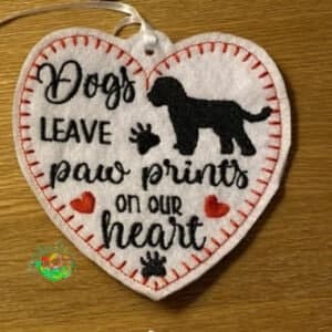 Sweetpea's Handmade Pet Heart Hanger Collection - Dogs Leave Pawprints On Our Heart