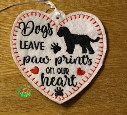 Sweetpea's Handmade Pet Heart Hanger Collection - Dogs Leave Pawprints On Our Heart
