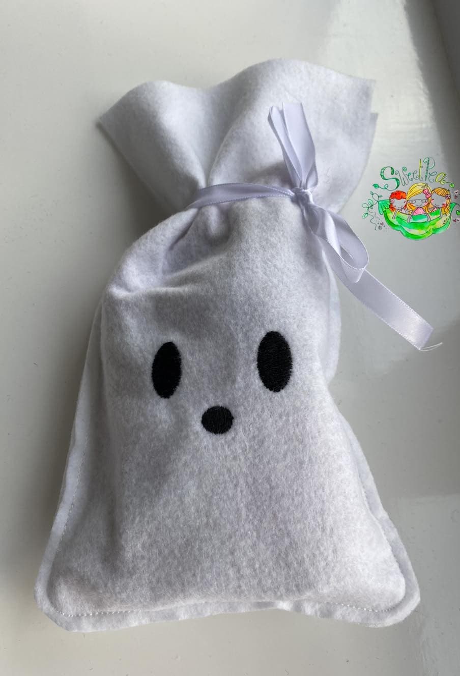 Sweetpea's Handmade Halloween Tie Treat Bag Collection - Ghost