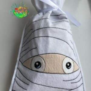Sweetpea's Handmade Halloween Tie Treat Bag Collection - Mummy