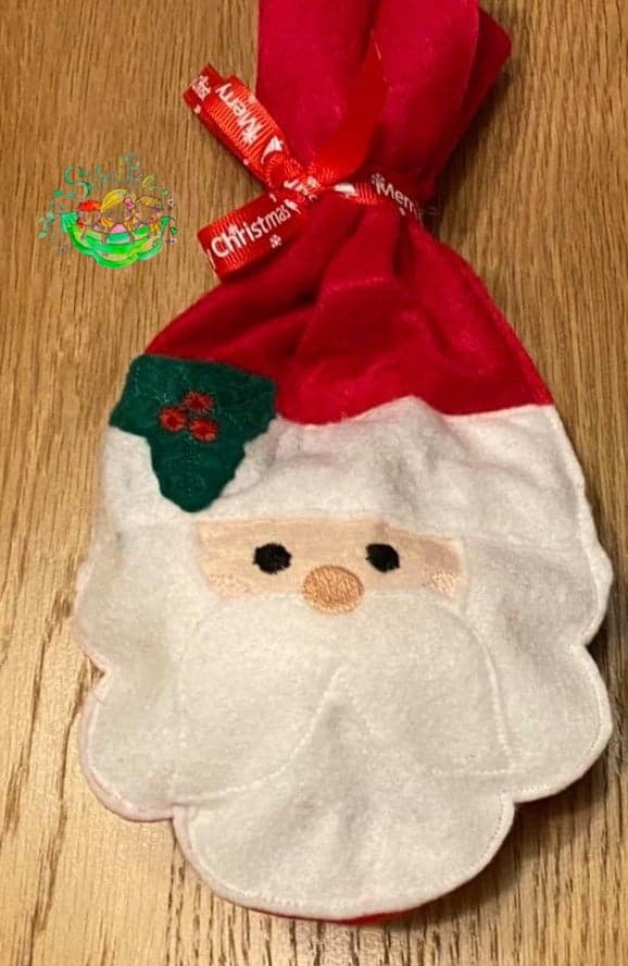 Sweetpea's Handmade Christmas Tie Treat Bag Collection -Santa