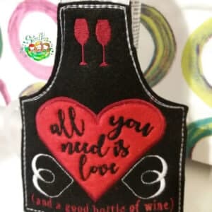 Sweetpea's Handmade Wine Apron - All You Need is Love