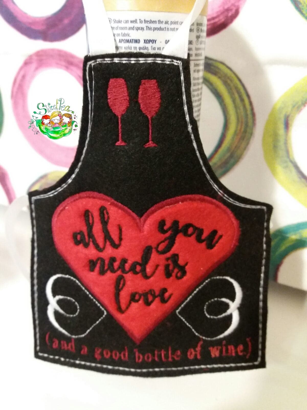 Sweetpea's Handmade Wine Apron - All You Need is Love