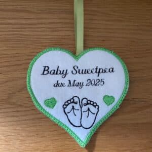 Sweetpea’s Handmade Baby Heart Hangers - Baby Due