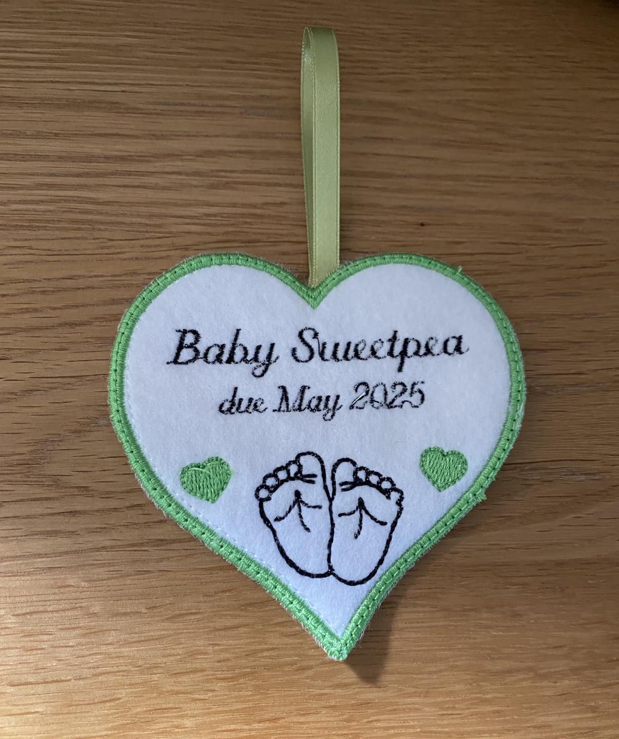 Sweetpea’s Handmade Baby Heart Hangers - Baby Due