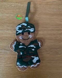Sweetpea’s Handmade Gingerbread Armed Forces Collection - Camo Felt Cap Soldier