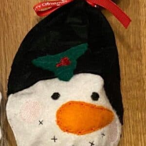 Sweetpea's Handmade Christmas Tie Treat Bag Collection -Snowman