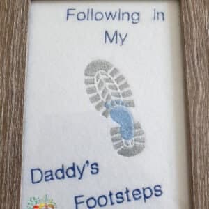 Sweetpea's Handmade Embroidered Frame Collection - Daddy's Footsteps