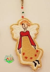 Sweetpea's Handmade Free-Standing Lace Angel Collection - Gold Dress