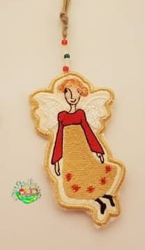 Sweetpea's Handmade Free-Standing Lace Angel Collection - Gold Dress
