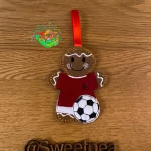 Sweetpea’s Handmade Gingerbread Sports Collection - Footballer with Shorts