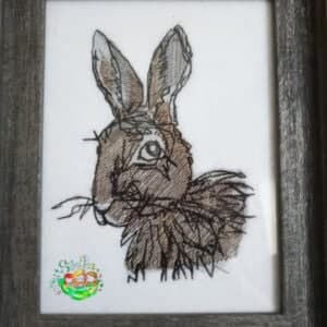 Sweetpea's Handmade Embroidered Frame Collection - Hare