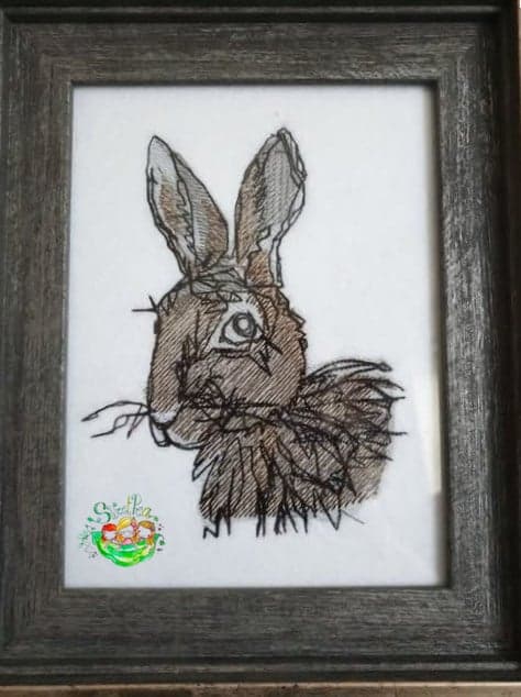 Sweetpea's Handmade Embroidered Frame Collection - Hare