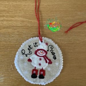 Sweetpea’s Handmade Let it Snow Bauble Collection - Girl in Short Coat with Stick Legs
