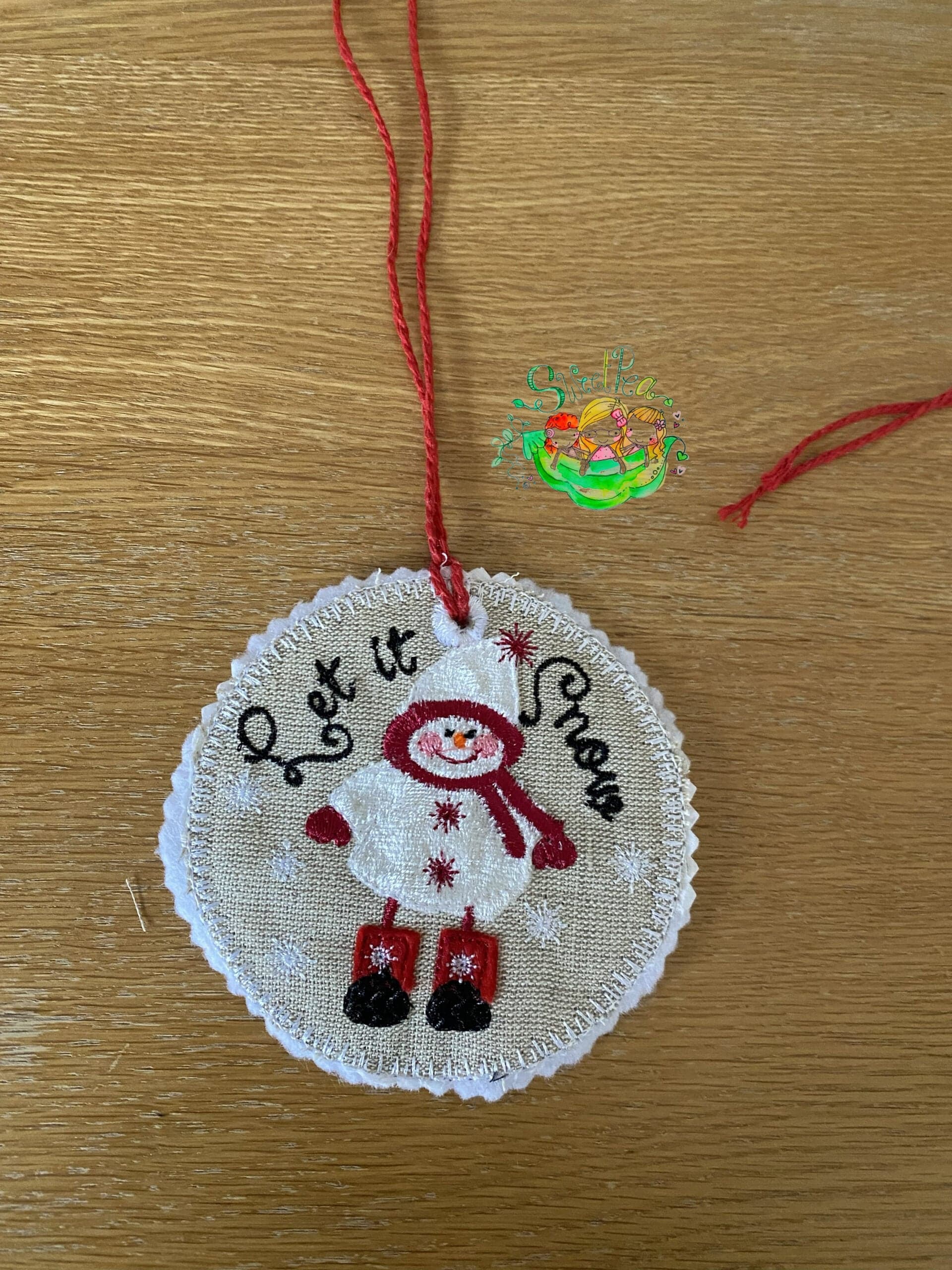 Sweetpea’s Handmade Let it Snow Bauble Collection - Girl in Short Coat with Stick Legs