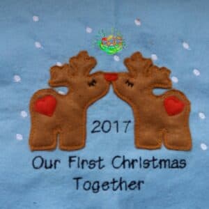 Sweetpea's Handmade Embroidered Frame Collection - First Christmas Reindeer