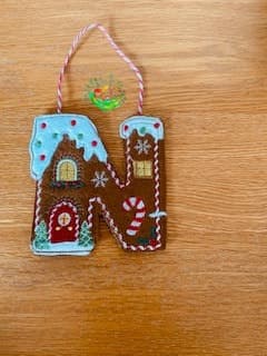 Sweetpea’s Handmade Gingerbread House Letter Collection - N