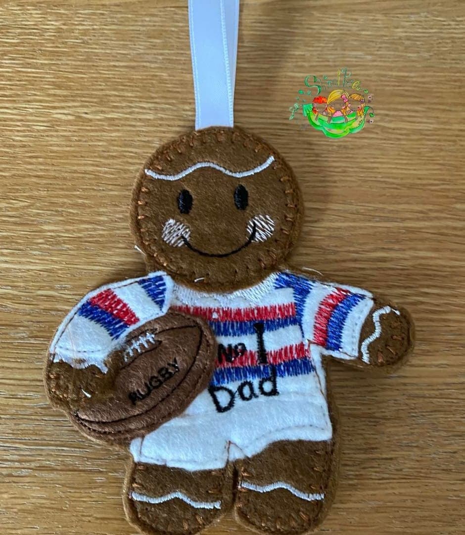 Sweetpea’s Handmade Gingerbread Sports Collection - Rugby Dad No 1