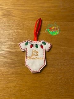 Sweetpea’s Handmade Christmas Hanger Collection – My First Christmas Onesie