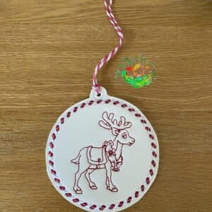 Sweetpea’s Handmade Redwork Twine Collection - Reindeer