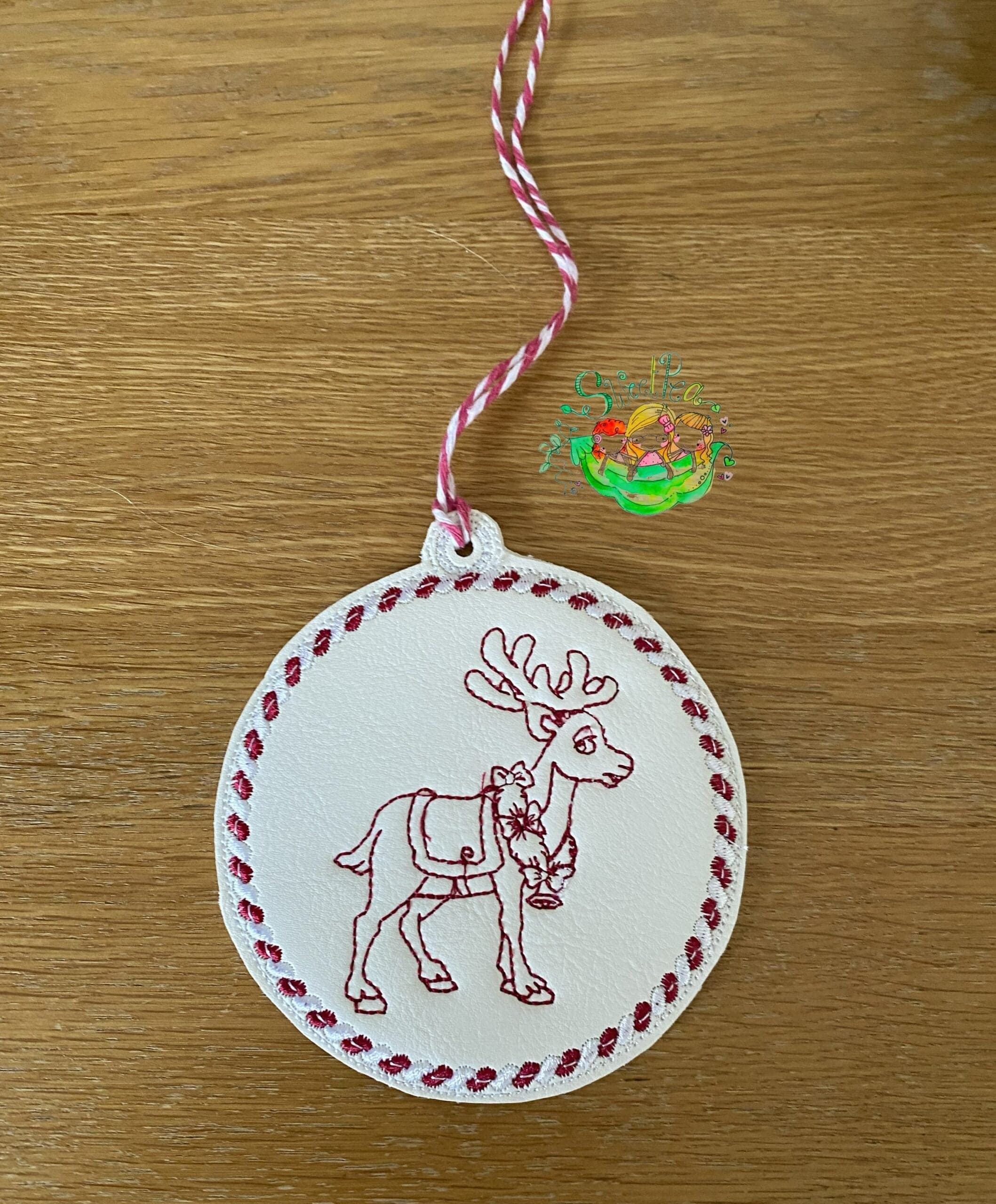 Sweetpea’s Handmade Redwork Twine Collection - Reindeer