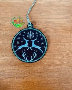 Sweetpea’s Handmade Christmas Deer Bauble Collection - Two Prancing Deers