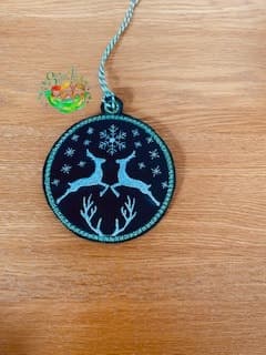 Sweetpea’s Handmade Christmas Deer Bauble Collection - Two Prancing Deers