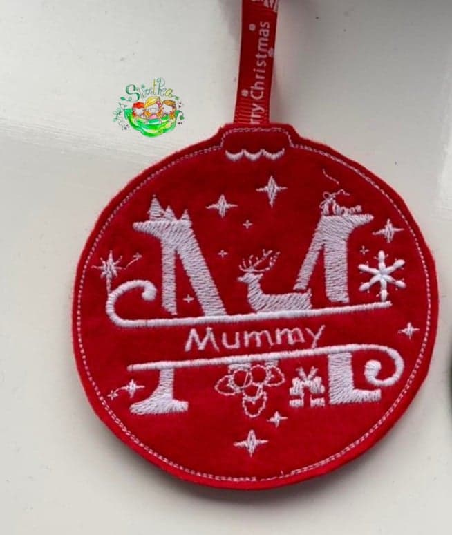 Sweetpea’s Handmade Split Letter Bauble Collection – M is for Mummy