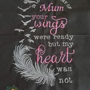 Sweetpea's Handmade Embroidered Frame Collection - Your Wings were Ready