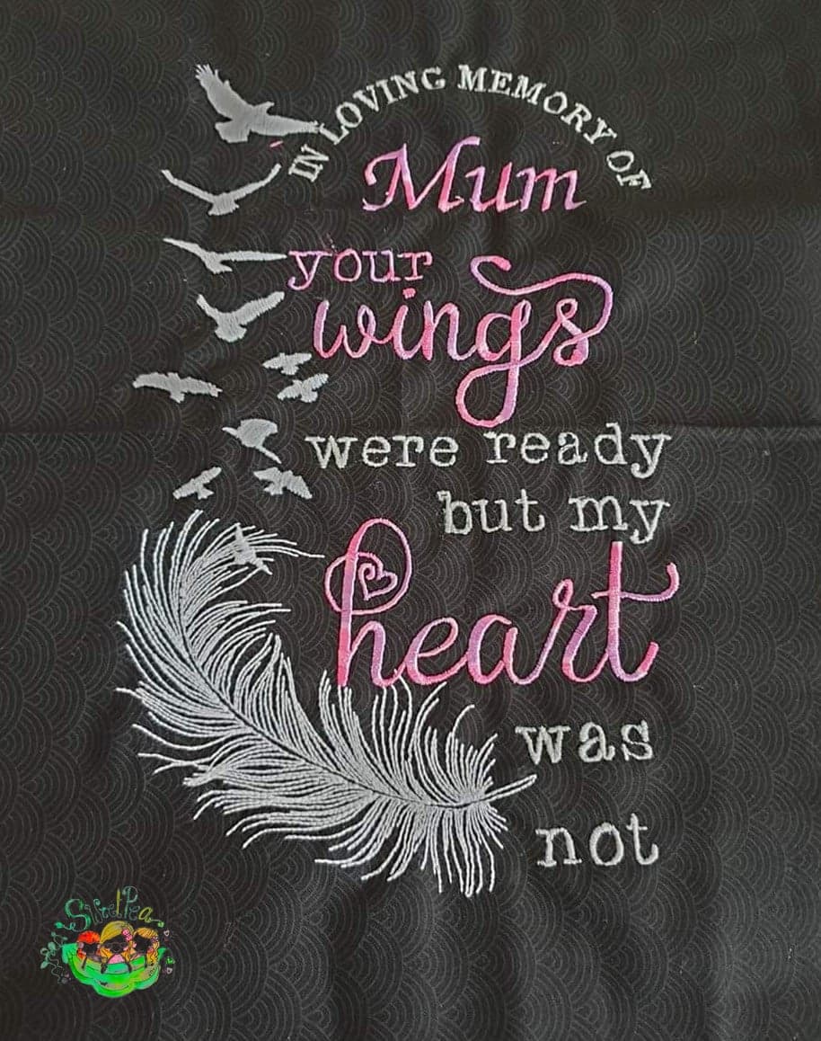 Sweetpea's Handmade Embroidered Frame Collection - Your Wings were Ready