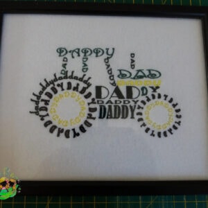Sweetpea's Handmade Embroidered Frame Collection - Dad Tractor