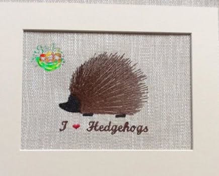 Sweetpea's Handmade Embroidered Frame Collection - I Love Hedgehogs