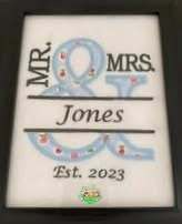 Sweetpea's Handmade Embroidered Frame Collection - Mr & Mrs