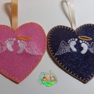 Sweetpea’s Handmade Hanging Heart Decoration Collection - Baby Feet