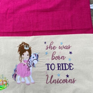 Sweetpea's Handmade Reading Cushion Collection - Princess Unicorn Born to Ride