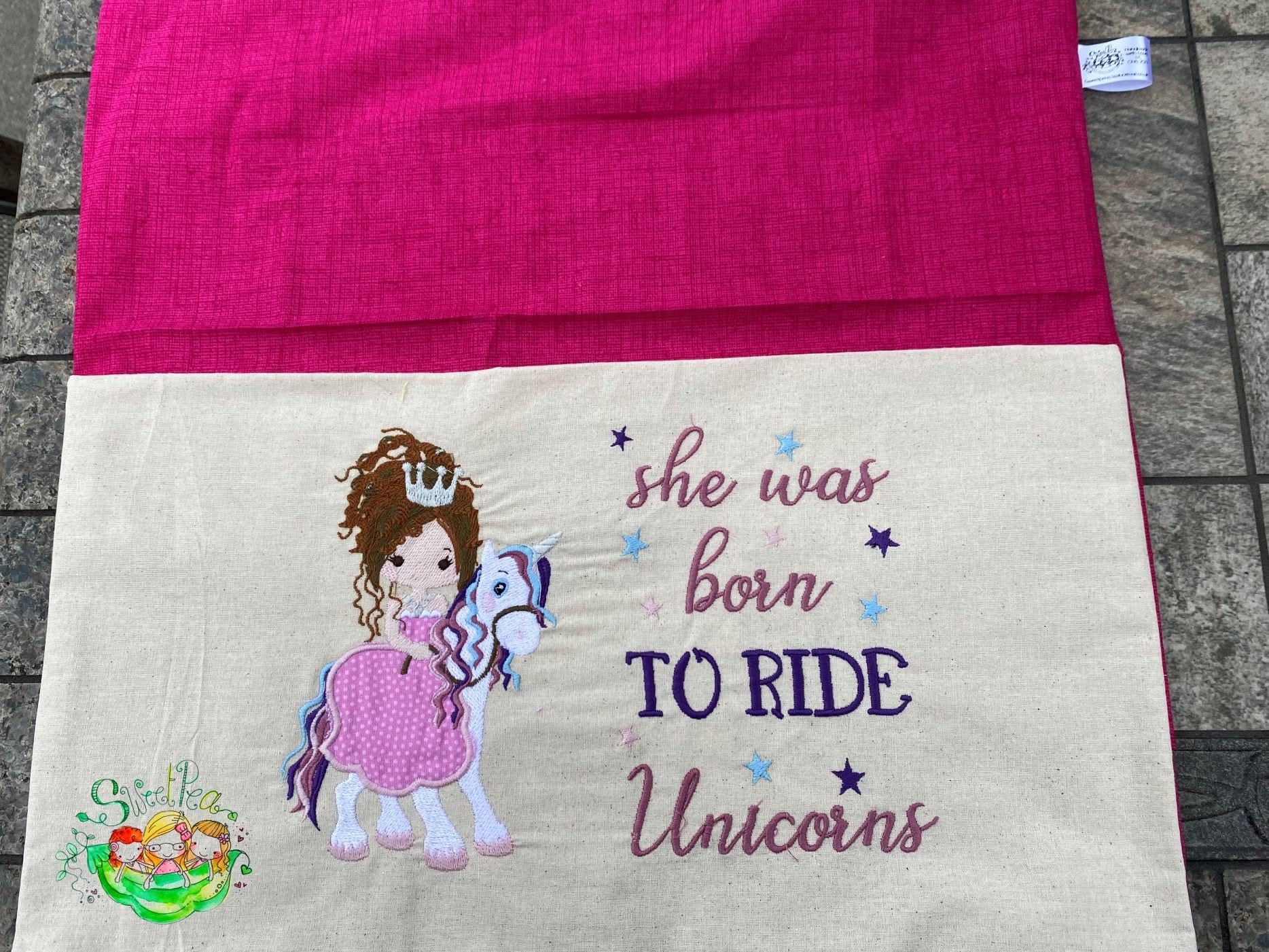 Sweetpea's Handmade Reading Cushion Collection - Princess Unicorn Born to Ride