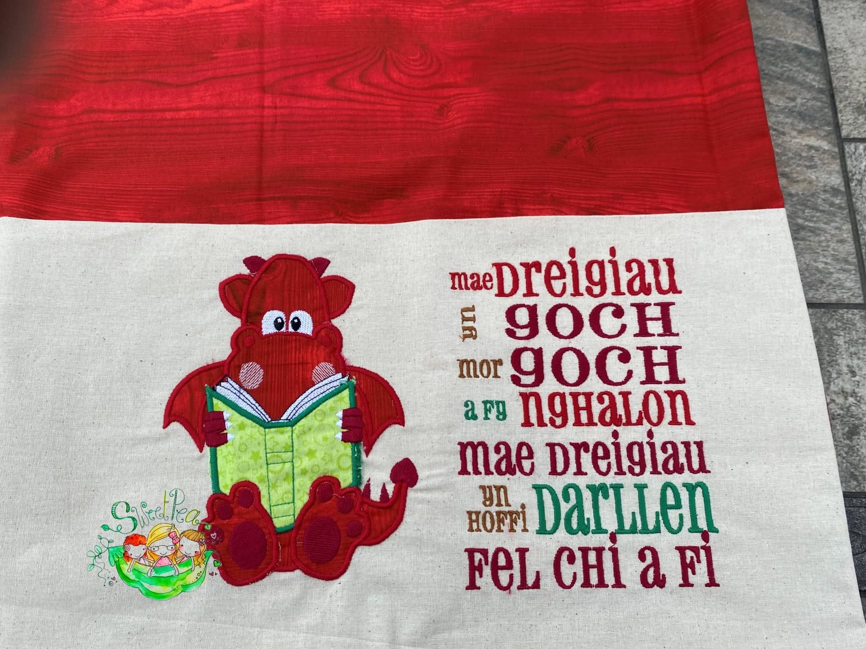 Sweetpea's Handmade Reading Cushion Collection - Dragon Red Welsh