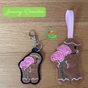 Sweetpea's Handmade Gingerbread Flower Collection - January Carnation