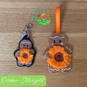 Sweetpea's Handmade Gingerbread Flower Collection - October Marigold