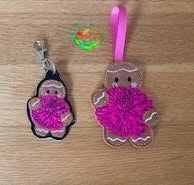 Sweetpea's Handmade Gingerbread Flower Key Fob Collection - November Chrysanthemum