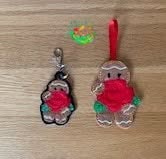 Sweetpea's Handmade Gingerbread Flower Key Fob Collection - June Rose