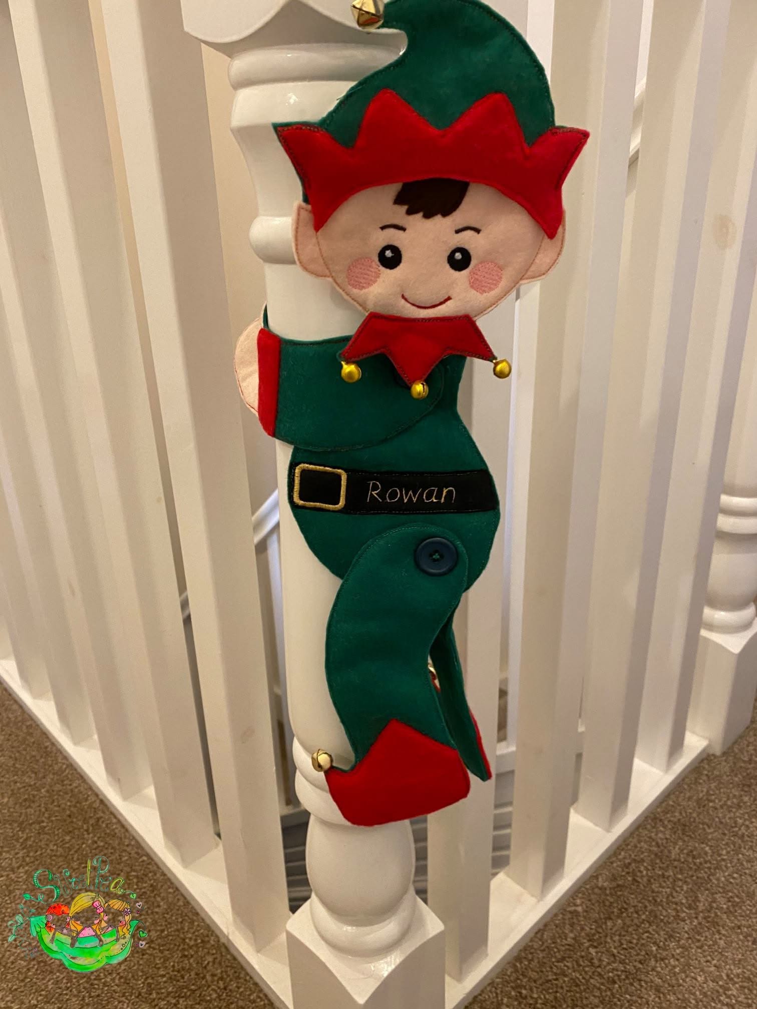 Sweetpea's Handmade Christmas Tie-Back Decoration Collection - Elf