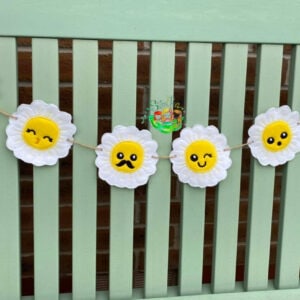 Sweetpea's Handmade Banner Collection - Happy Daisy Kawaii Face